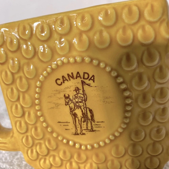 Vintage You Asked For Half A Cup Of Coffee Yellow Ochre Ceramic Owl Half Mug - Picture 7 of 13